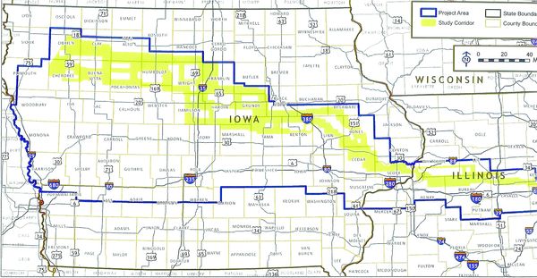 Iowa Distribution Line Map New transmission line expected to encourage turbine installations in ...
